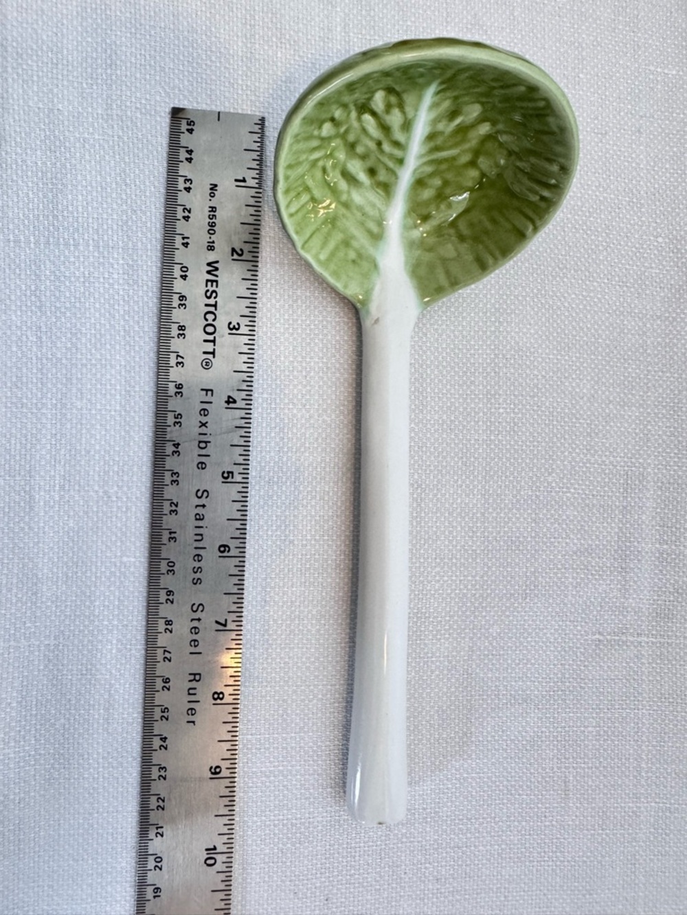 Ceramic Cabbage Leaf Serving Spoon Ladle - Picture 5 of 5